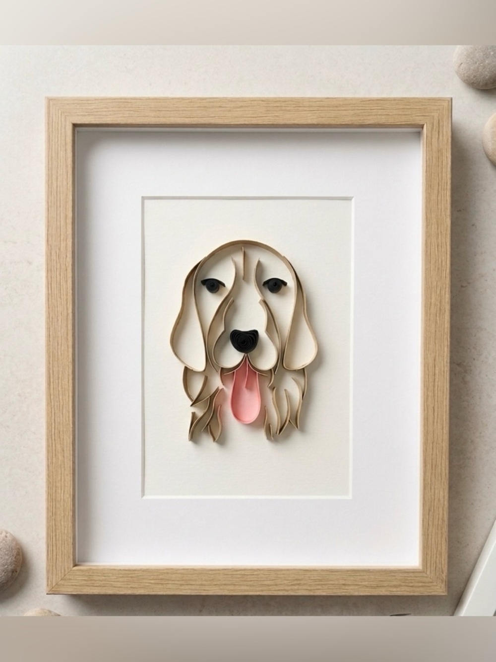 Handmade Quilling Art: Golden Retriever / Lab